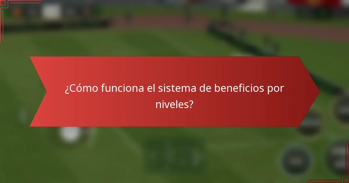 ¿Cómo funciona el sistema de beneficios por niveles?